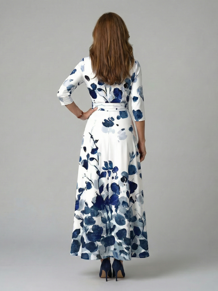 Celine | Robe Midi Croisée à Col