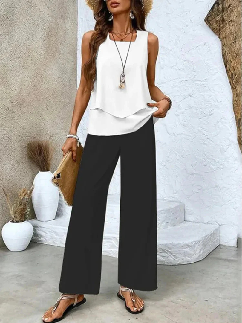 Ovelynra™ | Ensemble Haut Sans Manches et Pantalon Large