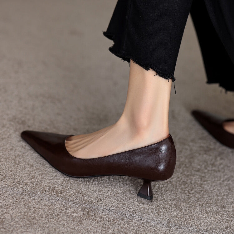 Verrines en cuir à talons bas