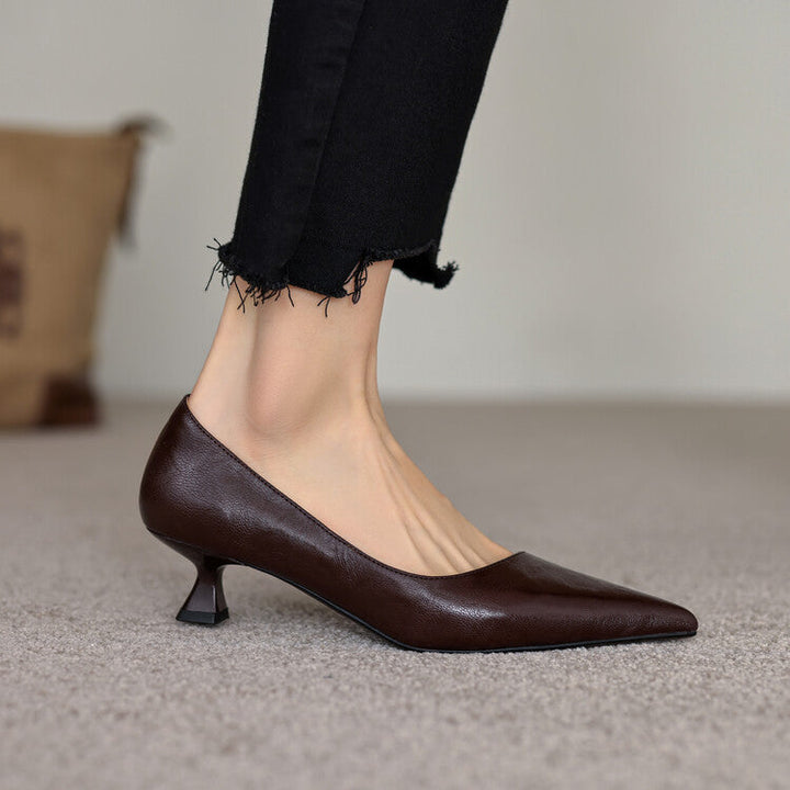 Verrines en cuir à talons bas