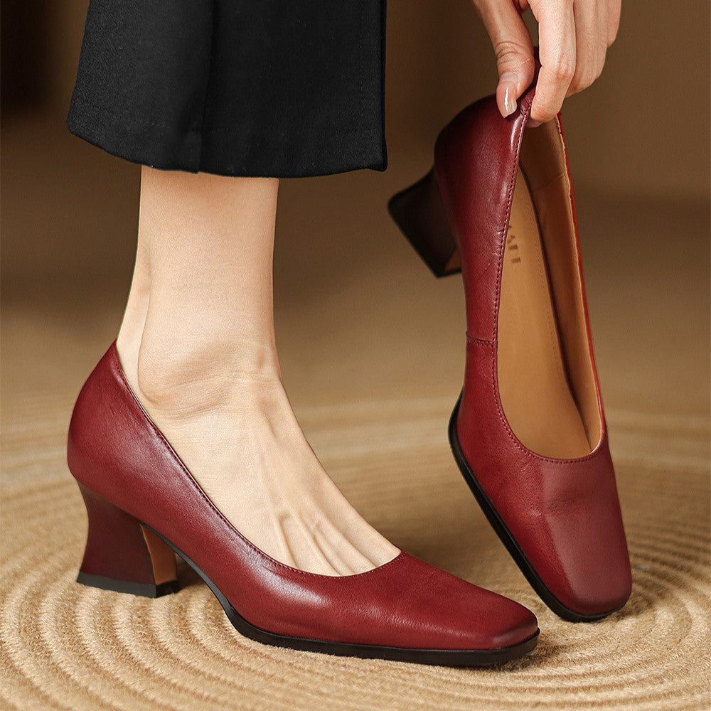 Bottines Carrées en Cuir Oriel