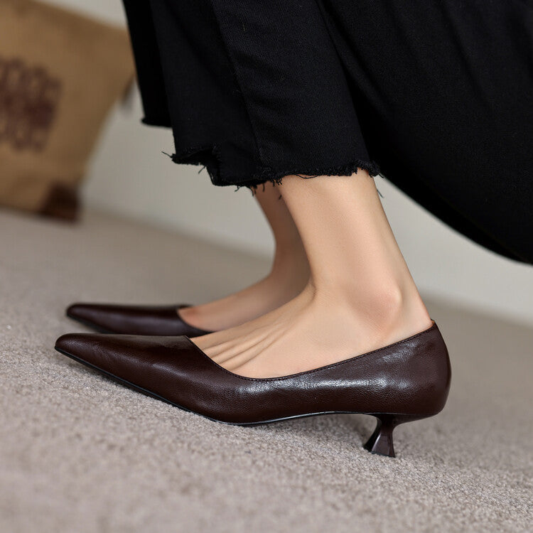 Verrines en cuir à talons bas