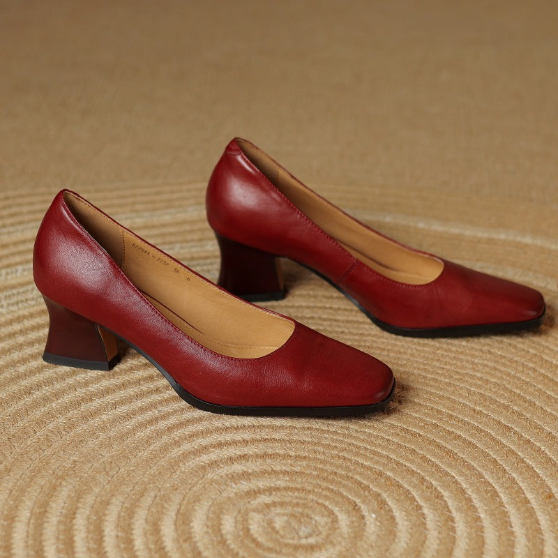 Bottines Carrées en Cuir Oriel