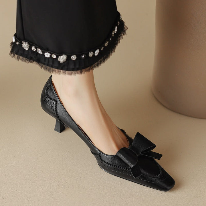 Célora Pompes en Cuir avec Ruban