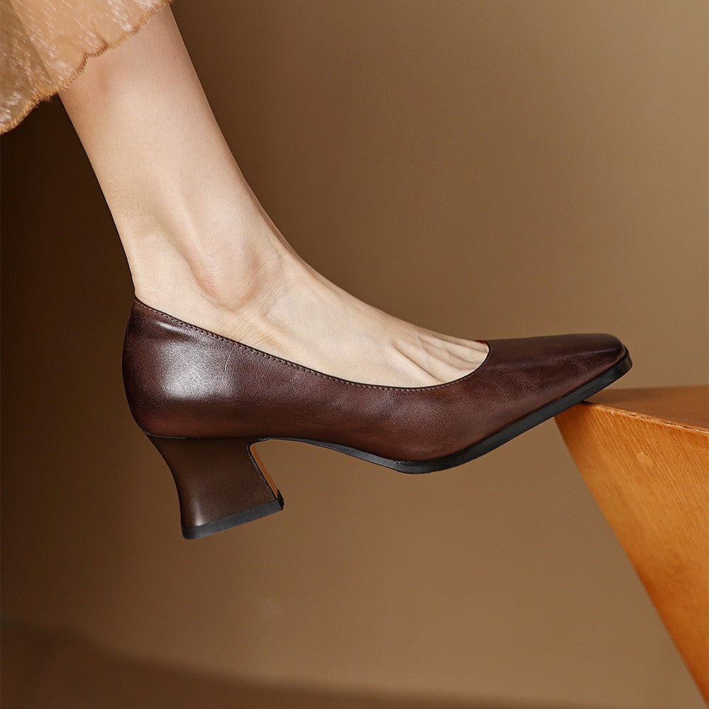 Bottines Carrées en Cuir Oriel