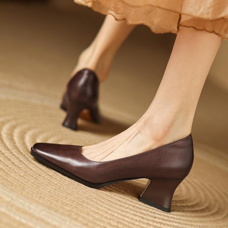 Bottines Carrées en Cuir Oriel