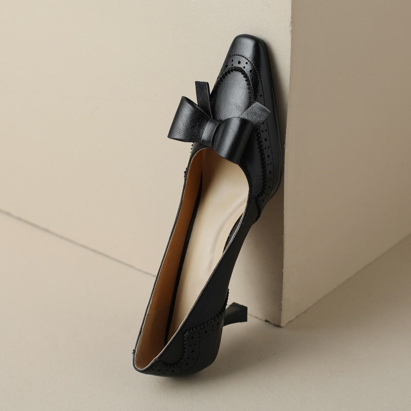 Célora Pompes en Cuir avec Ruban