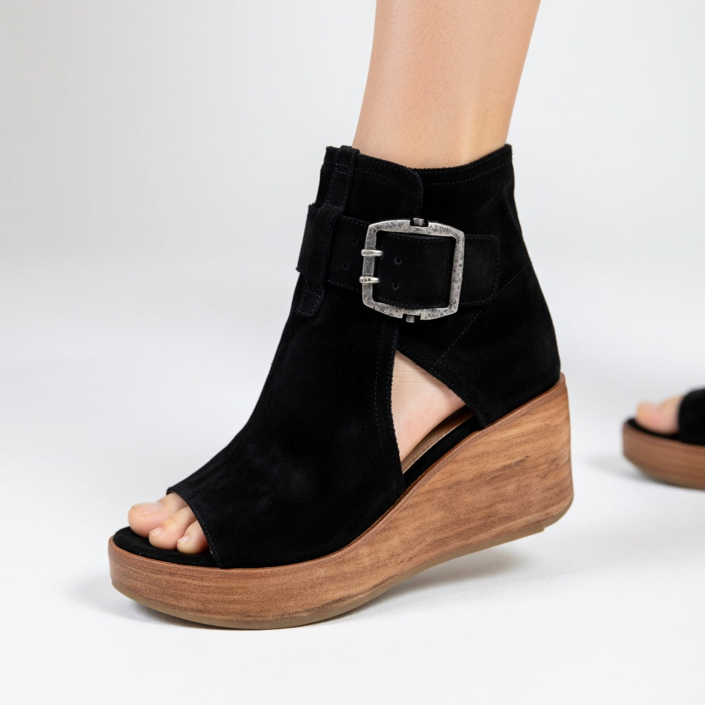 Orélisse | Bottines Compensées Ouvertes Style Moderne