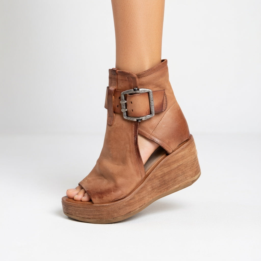 Orélisse | Bottines Compensées Ouvertes Style Moderne