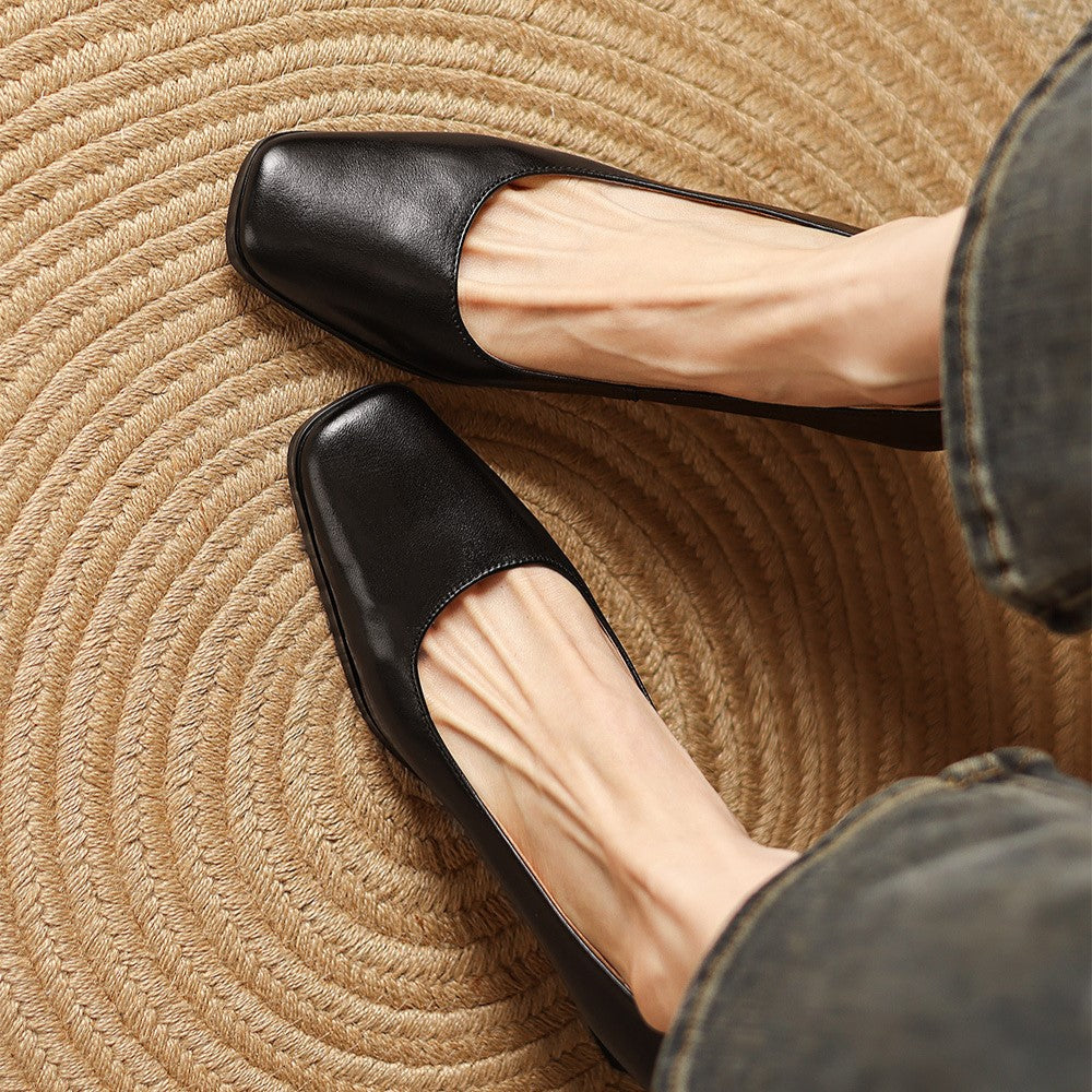 Bottines Carrées en Cuir Oriel