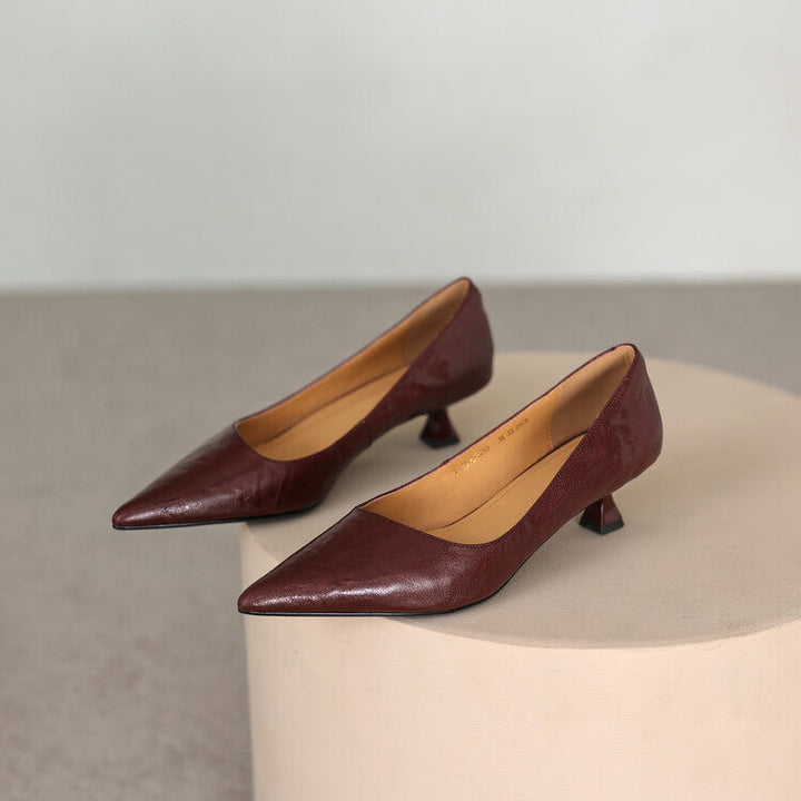 Verrines en cuir à talons bas