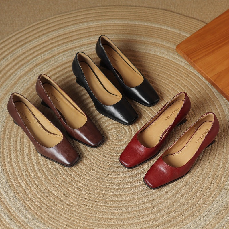 Bottines Carrées en Cuir Oriel