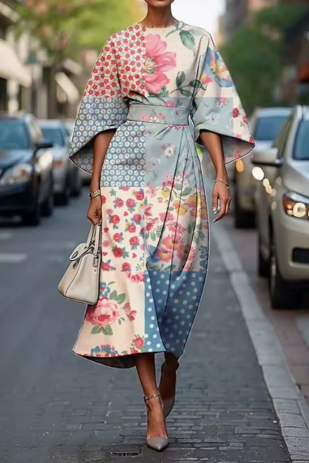 Danuta | Elegancka Sukienka Kwiatowa