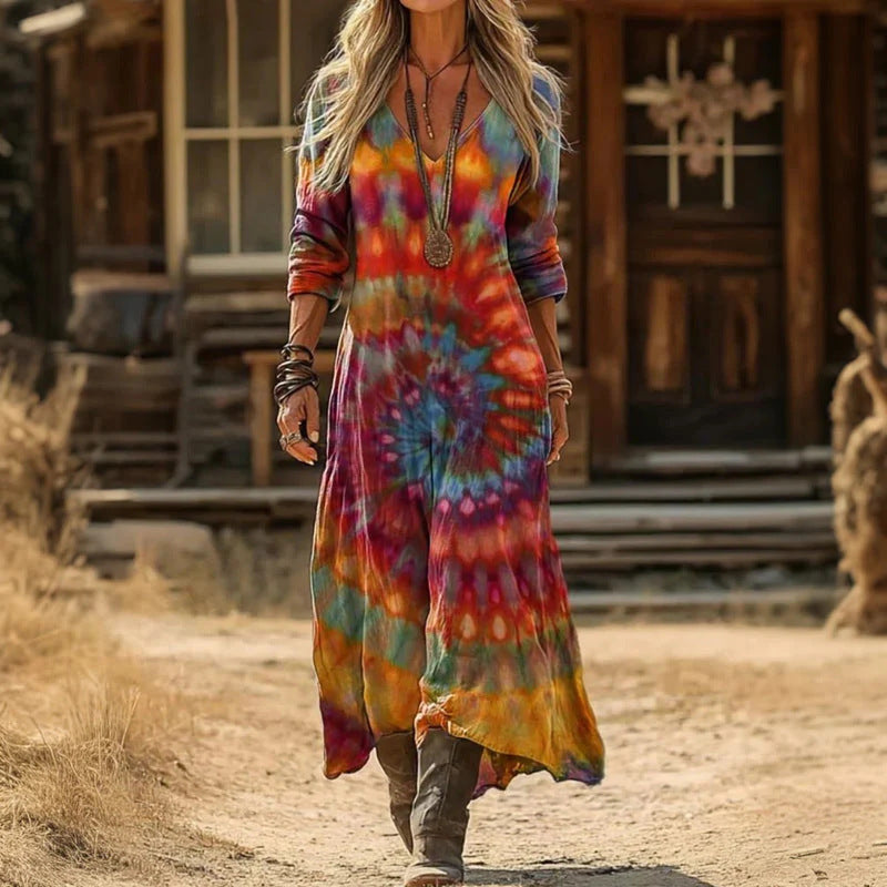 Bea | Robe Vintage Décontractée à Manches Longues