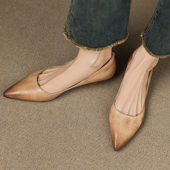 Ballerines en Cuir Véritable Arla