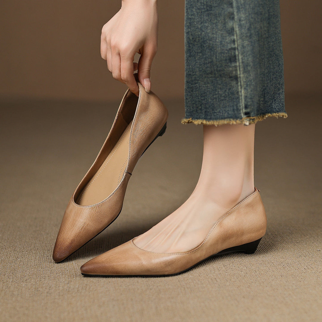 Ballerines en Cuir Véritable Arla