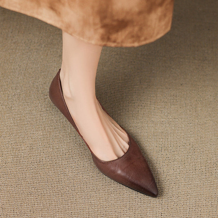 Ballerines en Cuir Véritable Arla