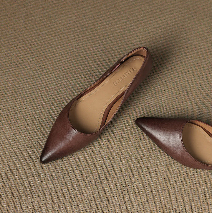 Ballerines en Cuir Véritable Arla