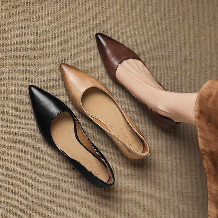 Ballerines en Cuir Véritable Arla