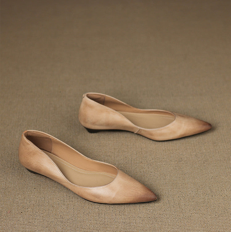 Ballerines en Cuir Véritable Arla