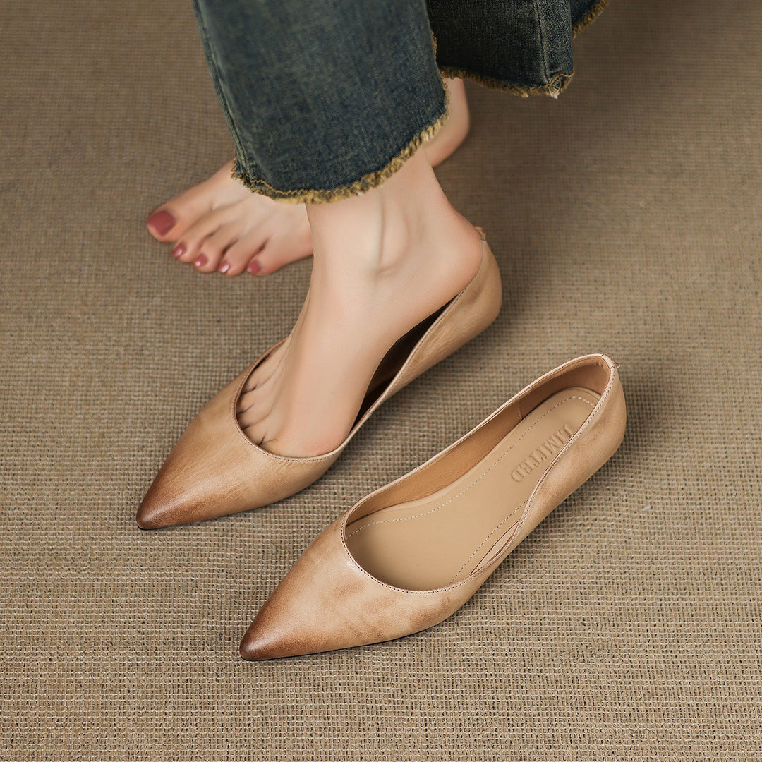 Ballerines en Cuir Véritable Arla