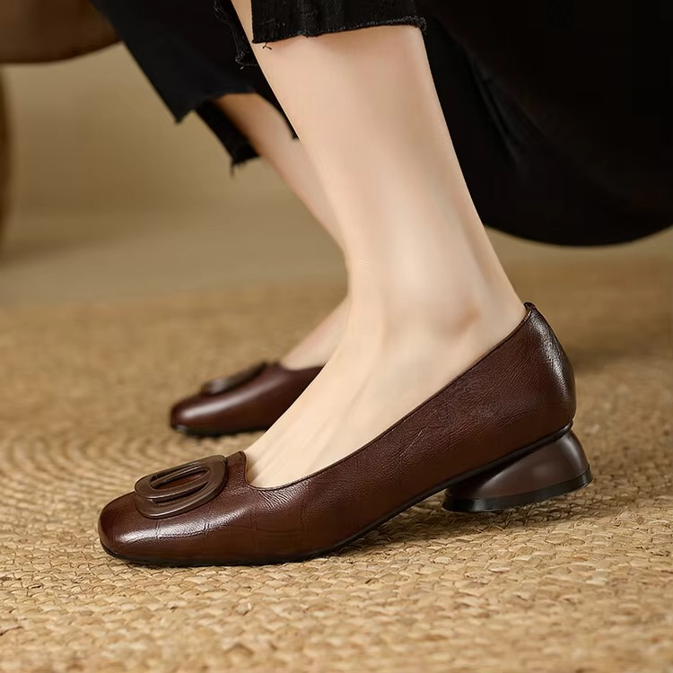 Ballerines en Cuir Opium