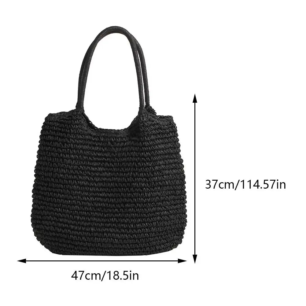 Sac Cabas en Paille | Grand Sac à Épaule Vintage