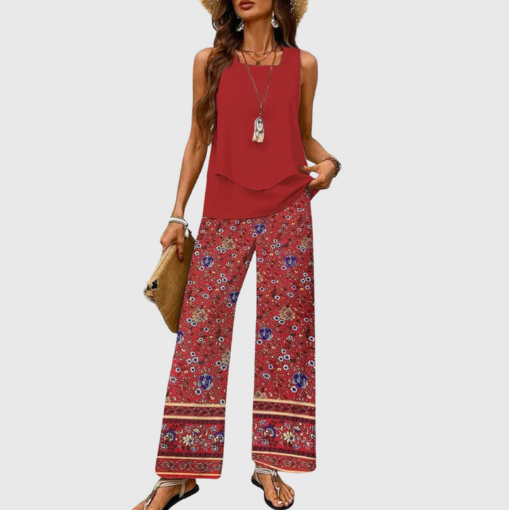 Ovelynra™ | Ensemble Haut Sans Manches et Pantalon Large