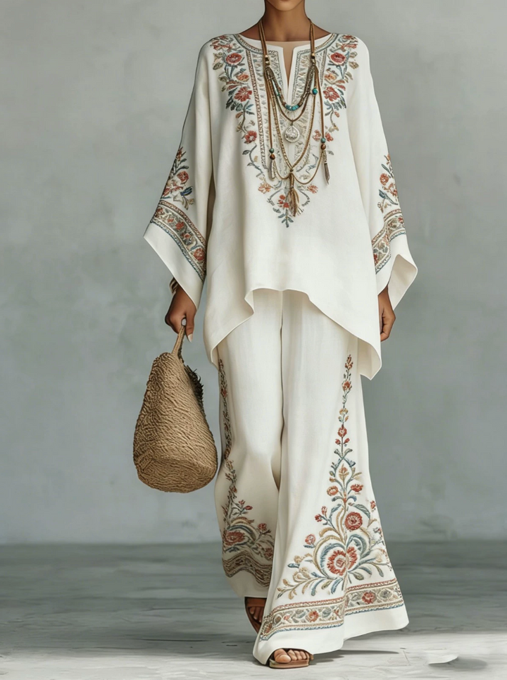 Céline | Ensemble en Lin Élégant Deux Pièces