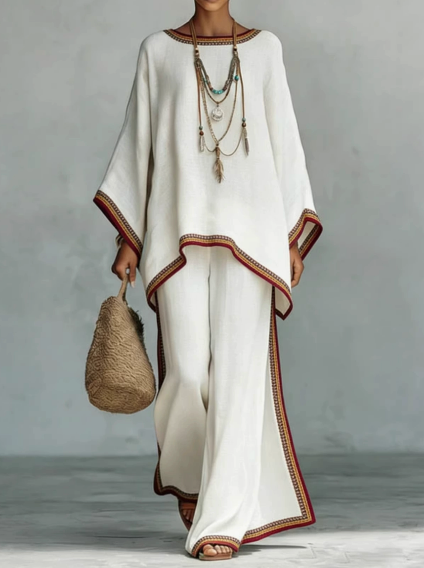 Céline | Ensemble en Lin Élégant Deux Pièces