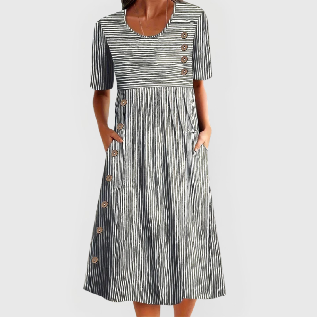 Lillian | Robe Midi Rayée