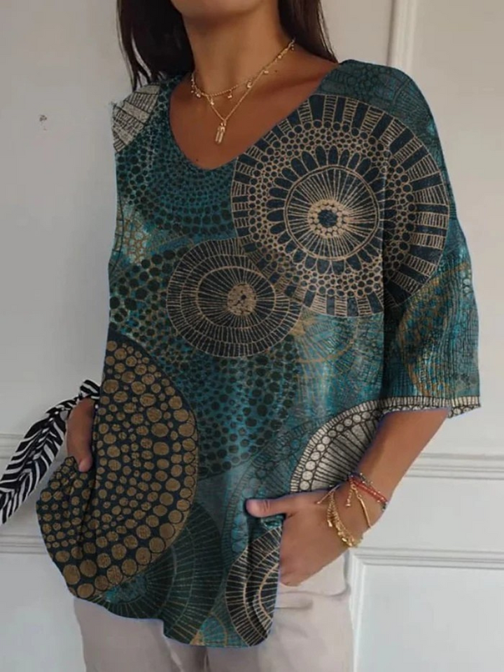 Pull en tricot abstrait géométrique totem vintage pour femmes