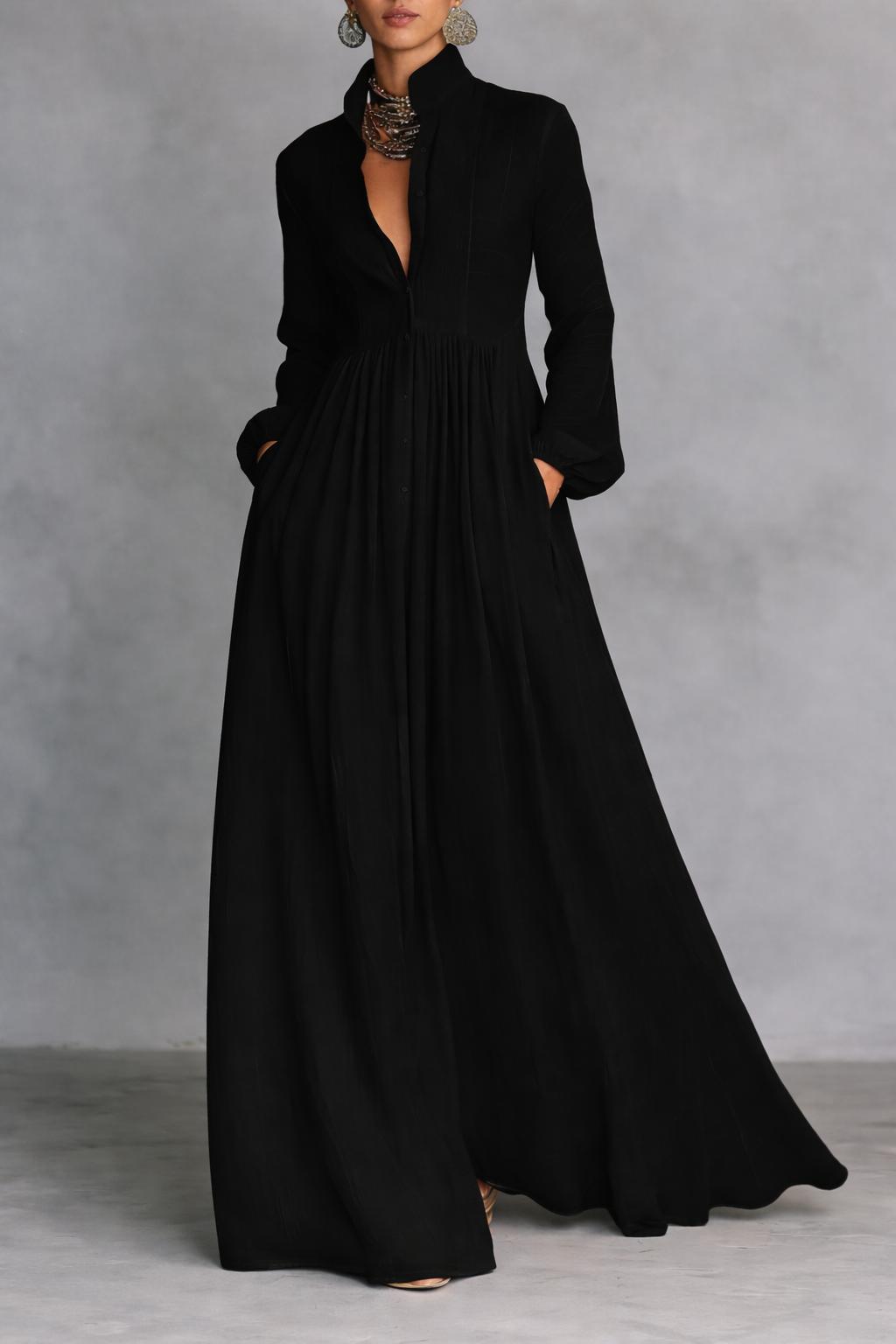 Serena | Robe Maxi Flottante à Boutons