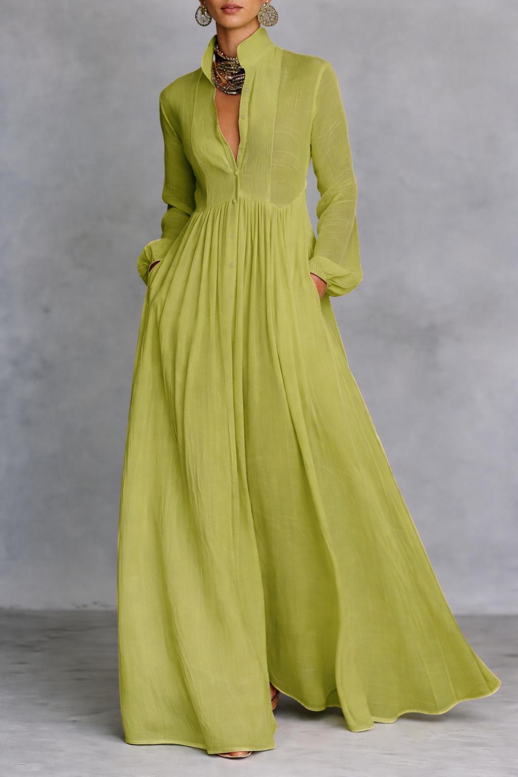 Serena | Robe Maxi Fluide à Boutons