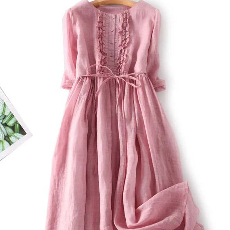 Lniana Sukienka Maxi