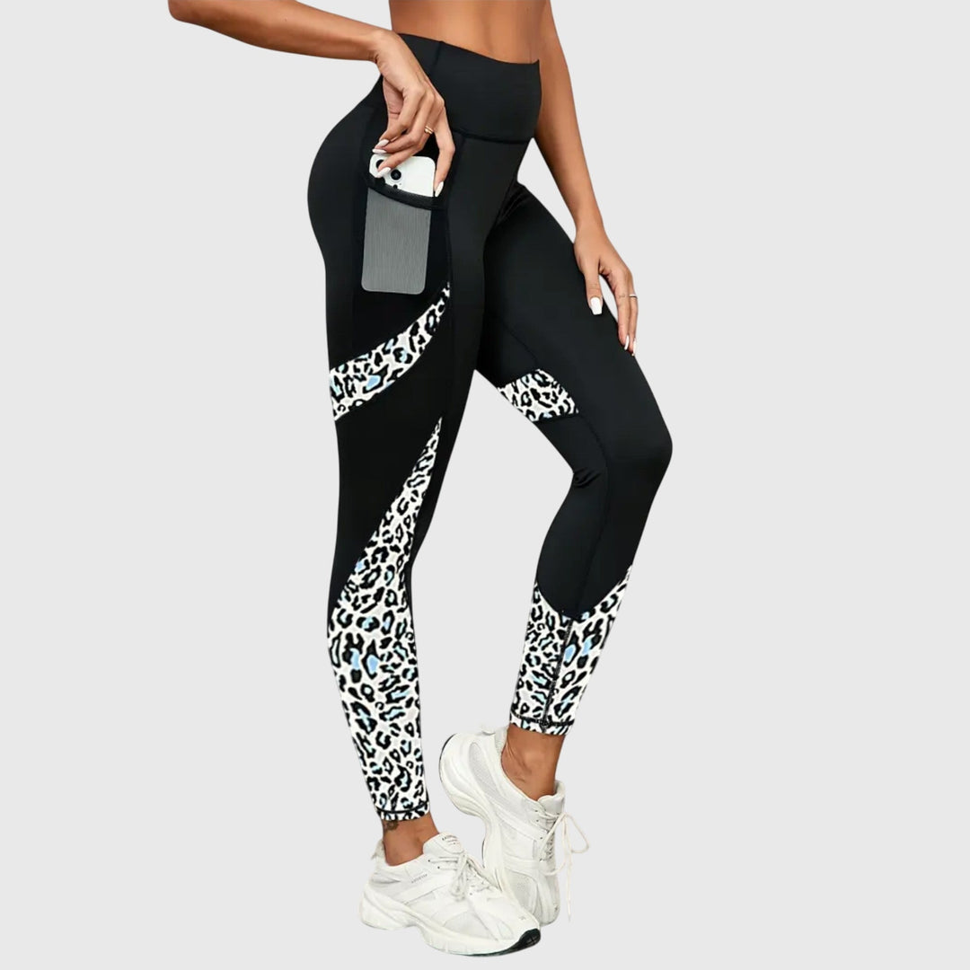Anne | Pantalons de Sport Imprimé Léopard Taille Haute