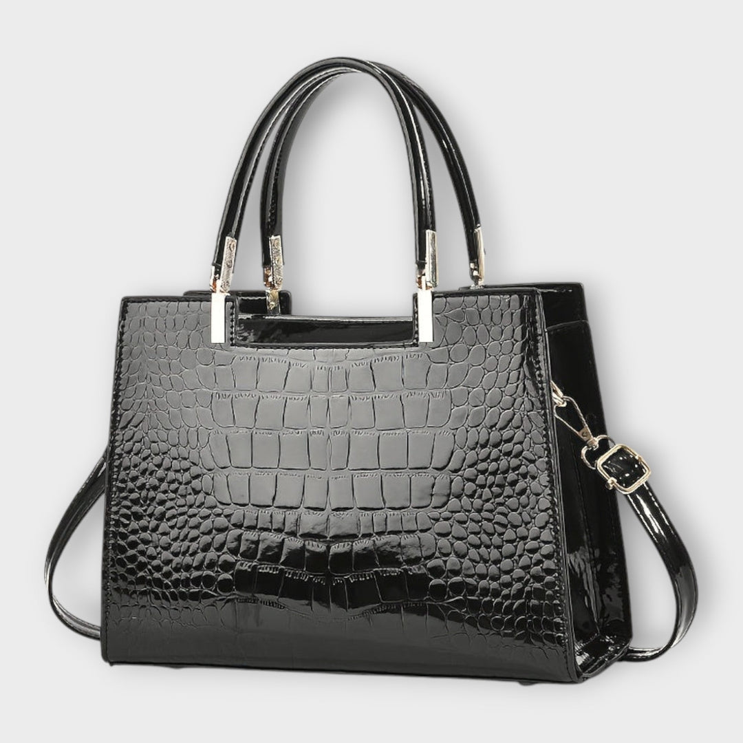 Sac à main en cuir crocodile brillant