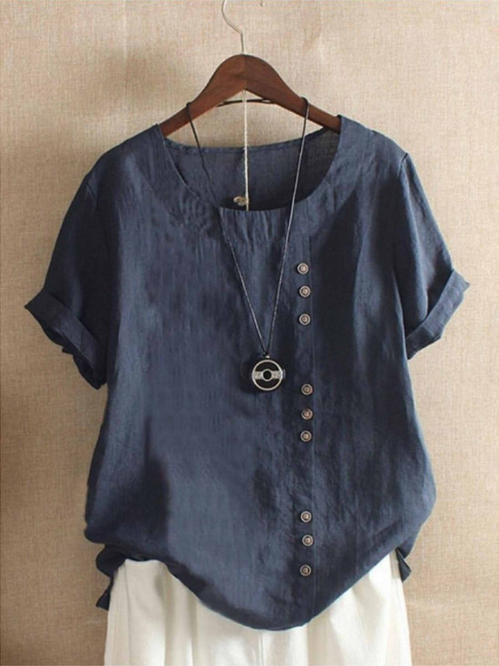 Blouse Aérée avec Patte de Boutonnage
