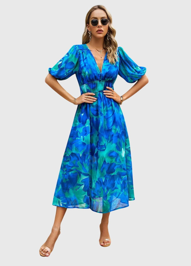 Joyce | Robe Midi Florale Flatteuse