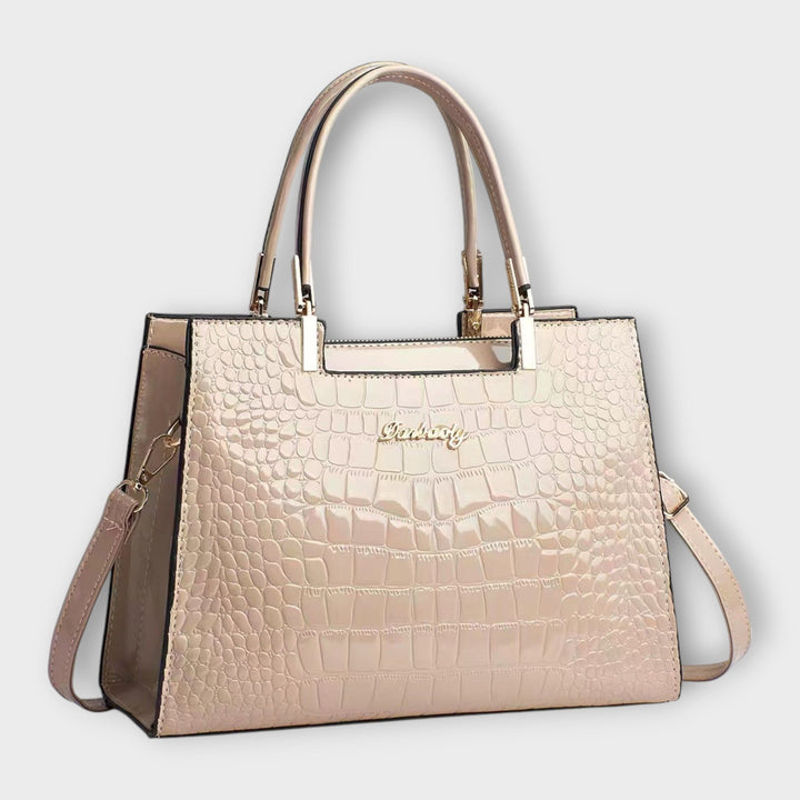 Sac à main en cuir crocodile brillant