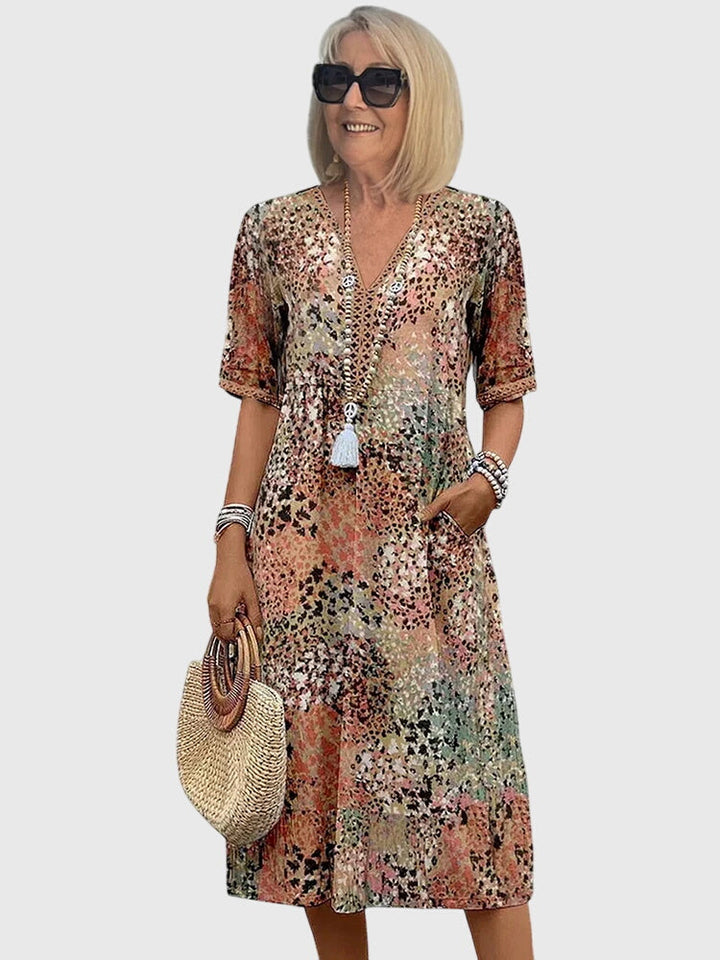 Monica | Robe Midi Florale Élégante