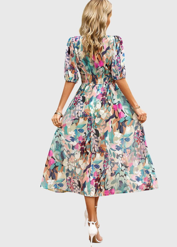 Joyce | Robe Midi Florale Flatteuse
