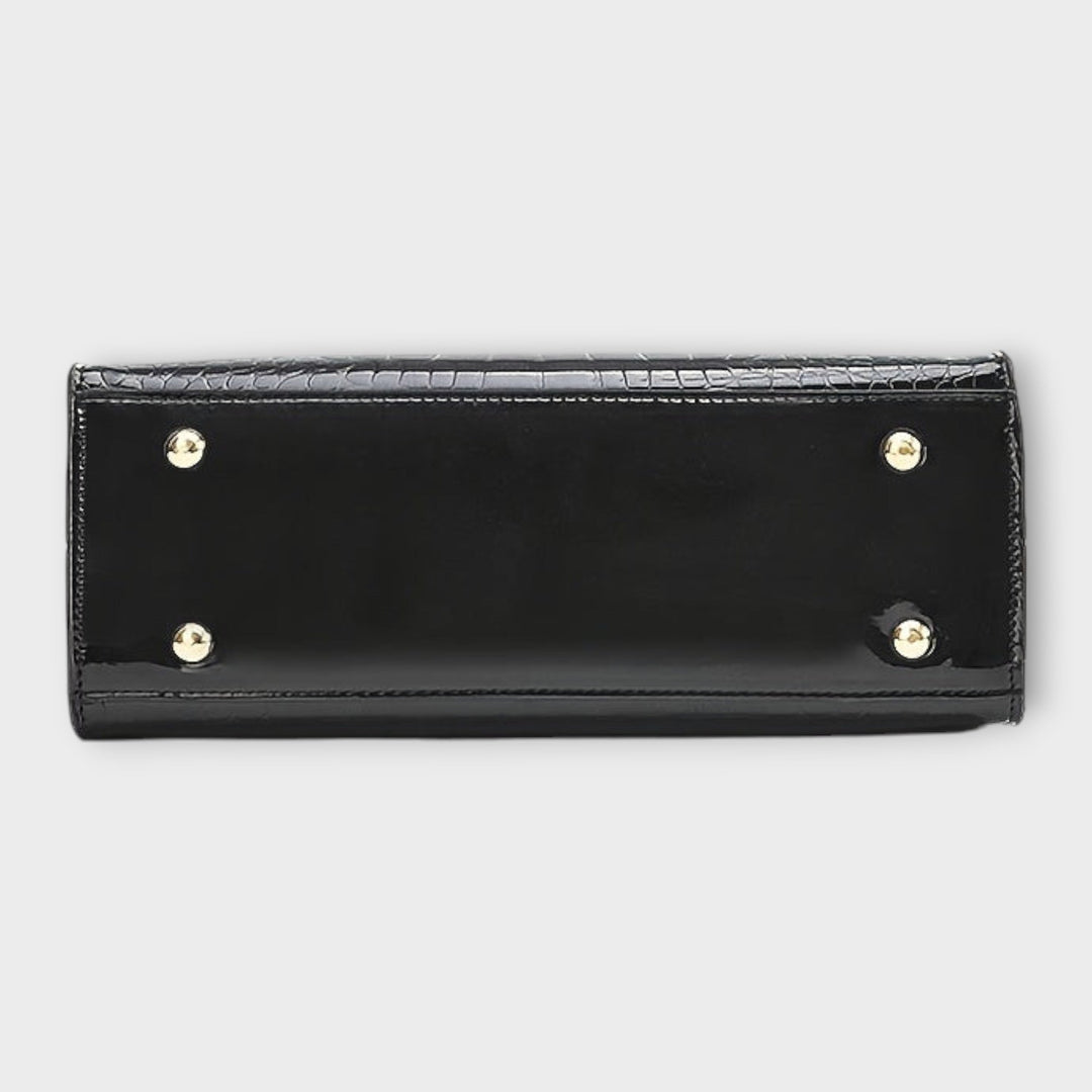 Sac à main en cuir crocodile brillant
