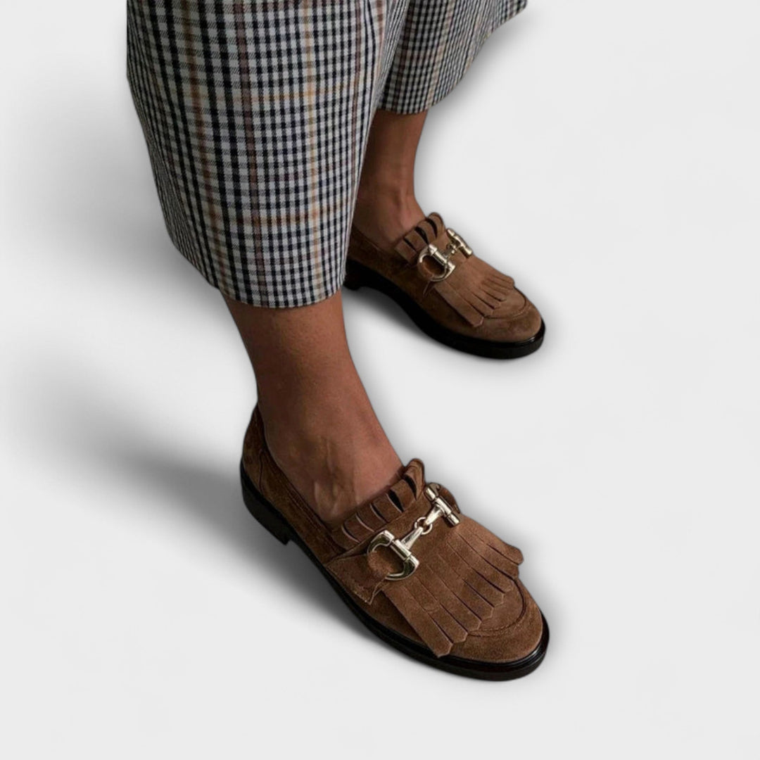 Fleur™ | Mocassins ronds marron