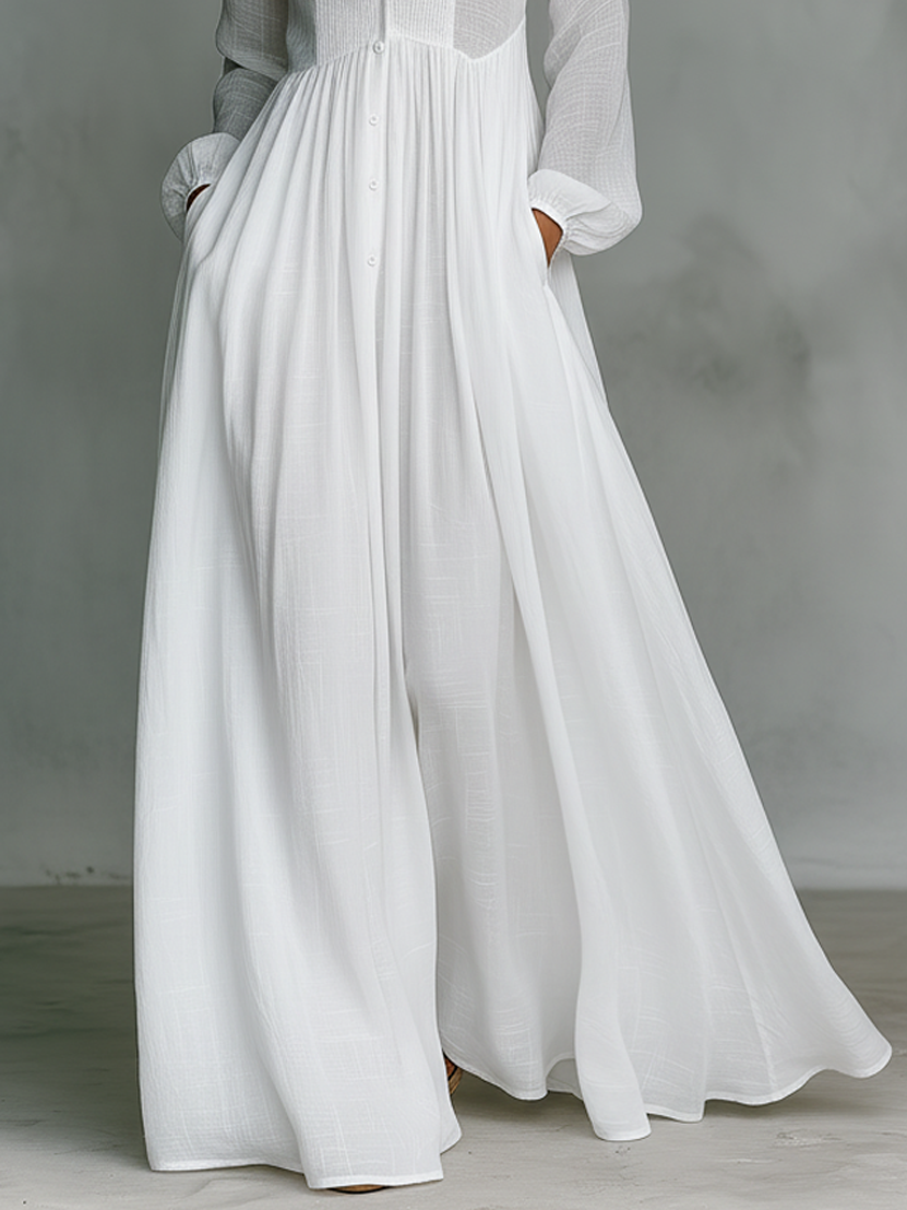 Serena | Robe Maxi Fluide à Boutons