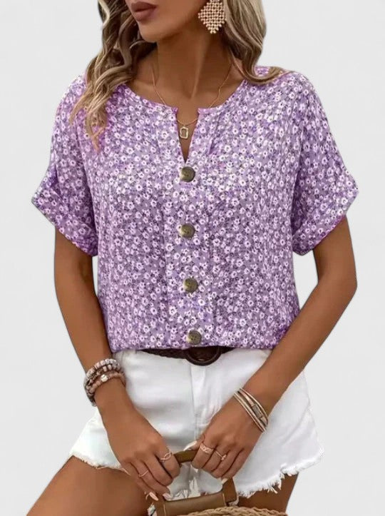 Camille | Haut Floral Élegant d'Été