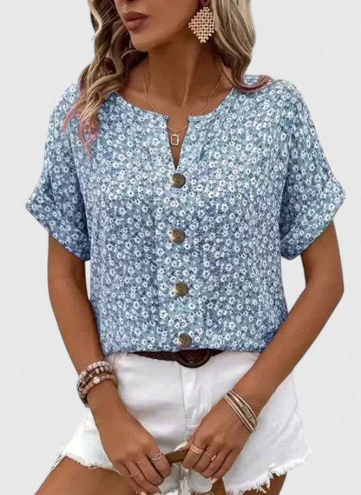 Camille | Haut Floral Élegant d'Été