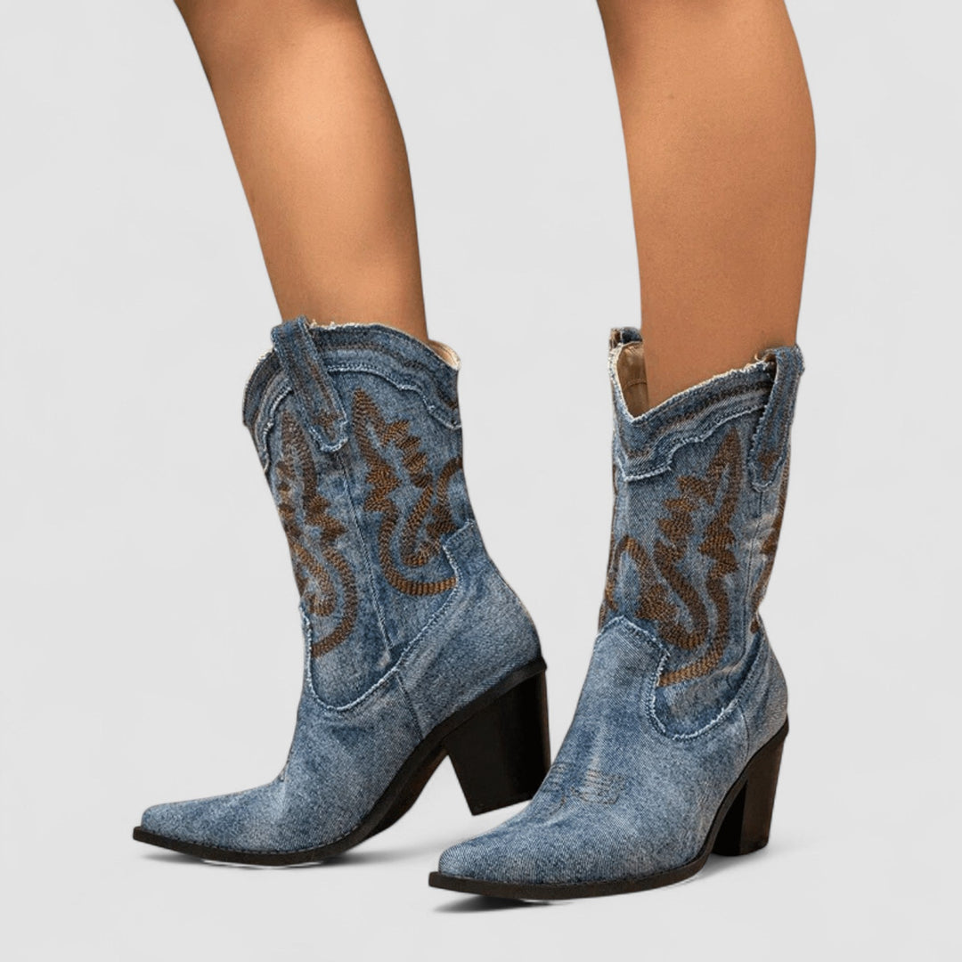 Selena – Bottines en Denim Orthopédique
