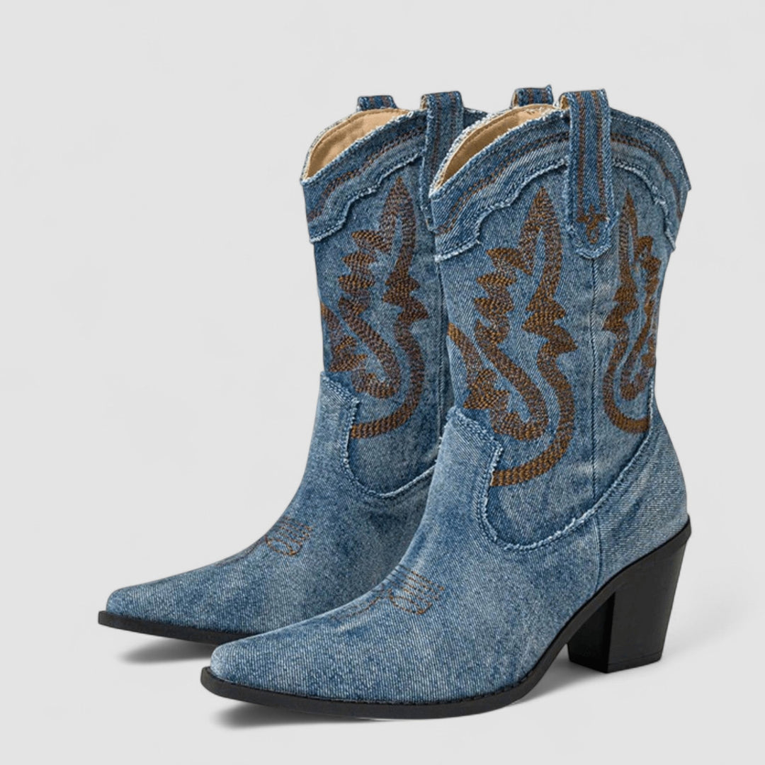 Selena – Bottines en Denim Orthopédique