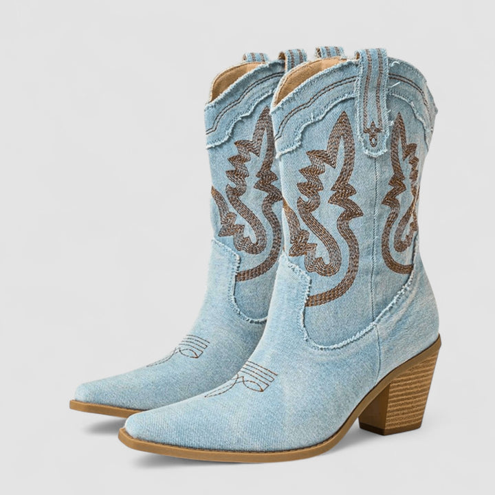 Selena – Bottines en Denim Orthopédique